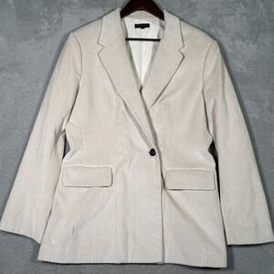 Rag & Bone Blazer Womens 14 Beige Corduroy Single Button Lined Tessa Jacket